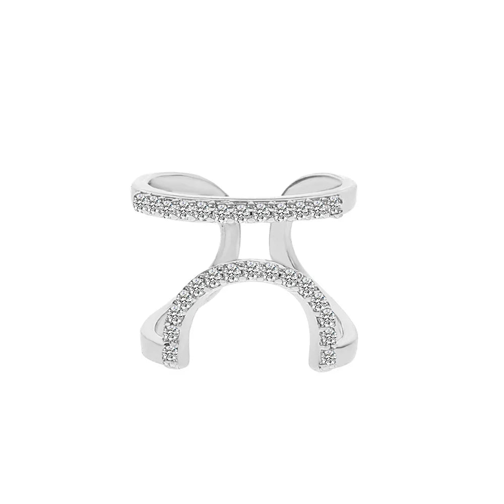 New Fashion Copper Inlaid Zircon Nail Ring INS Selling Gold Plated Manicure Joint Ring for Women Trend Party Jewelry